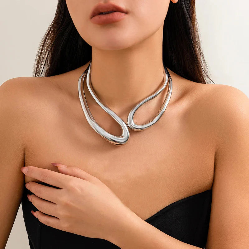 Bold Sculptural Metal Choker