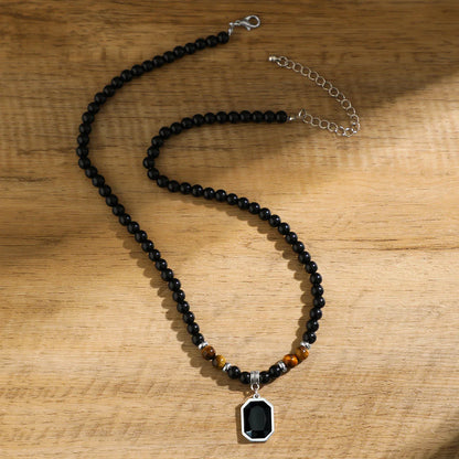 Grounded Elegance: Black Onyx Necklace