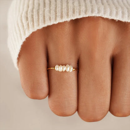 Everlasting Gold Pearl Ring