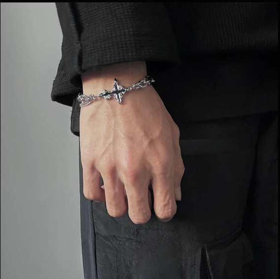 Bold Flame Titanium Steel Bracelet