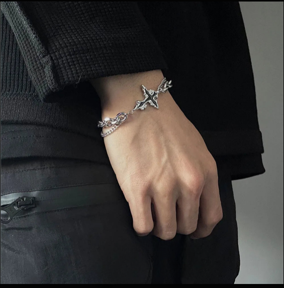 Bold Flame Titanium Steel Bracelet