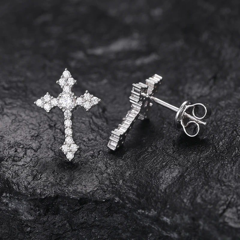 Timeless Affordable Moissanite Cross Earrings