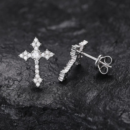 Timeless Affordable Moissanite Cross Earrings