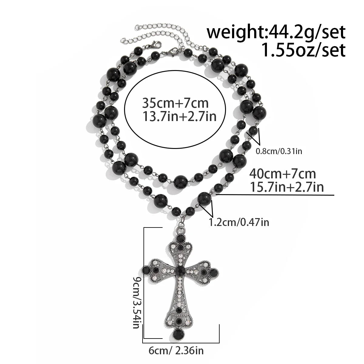 Elegant Baroque Pearl Cross Necklace