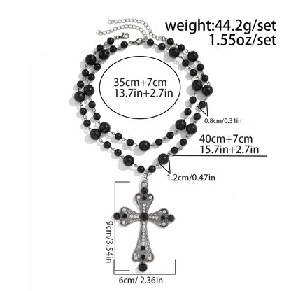 Elegant Baroque Pearl Cross Necklace