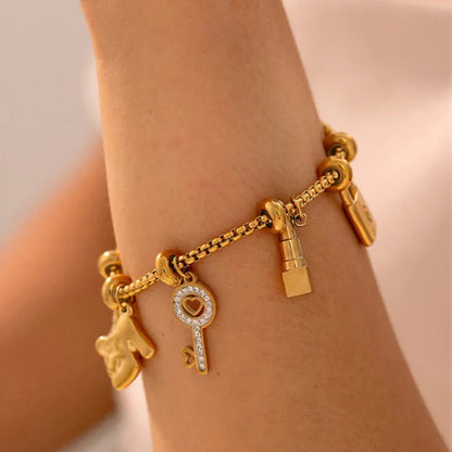 Elevate Your Look: 18K Charm Bracelet