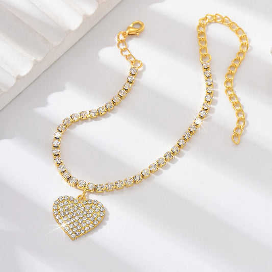 Elegant Heart Foot Chain Bliss