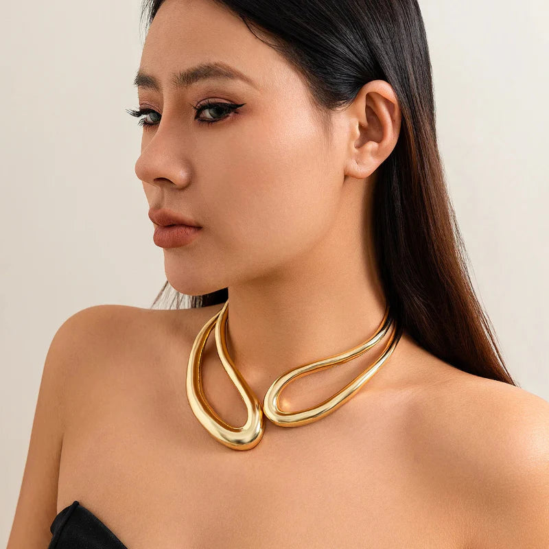 Bold Sculptural Metal Choker