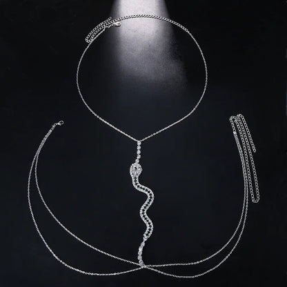 Glam Green Crystal Snake Necklace