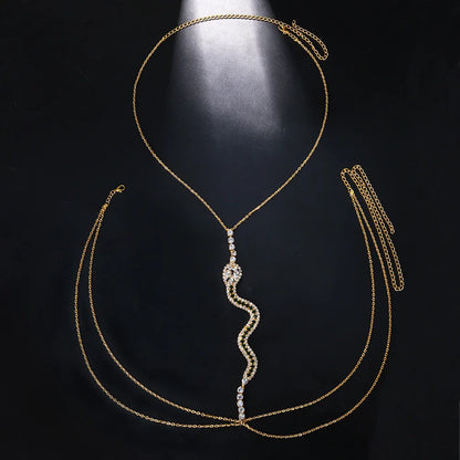 Glam Green Crystal Snake Necklace