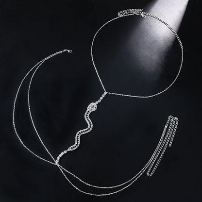 Glam Green Crystal Snake Necklace