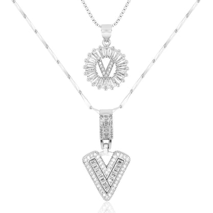 Pave-Diamond Initial Necklace