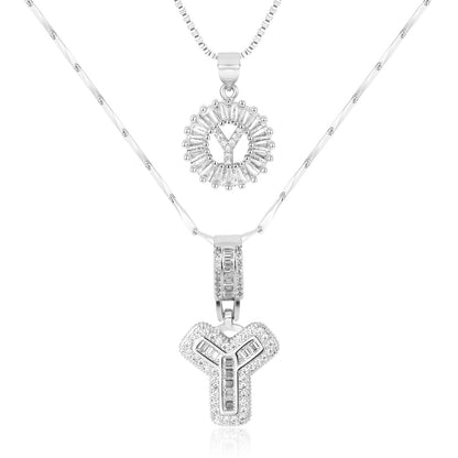 Pave-Diamond Initial Necklace