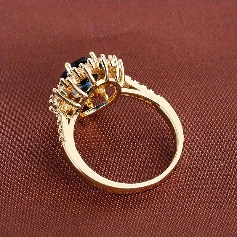 Sapphire-Glow Gold Ring