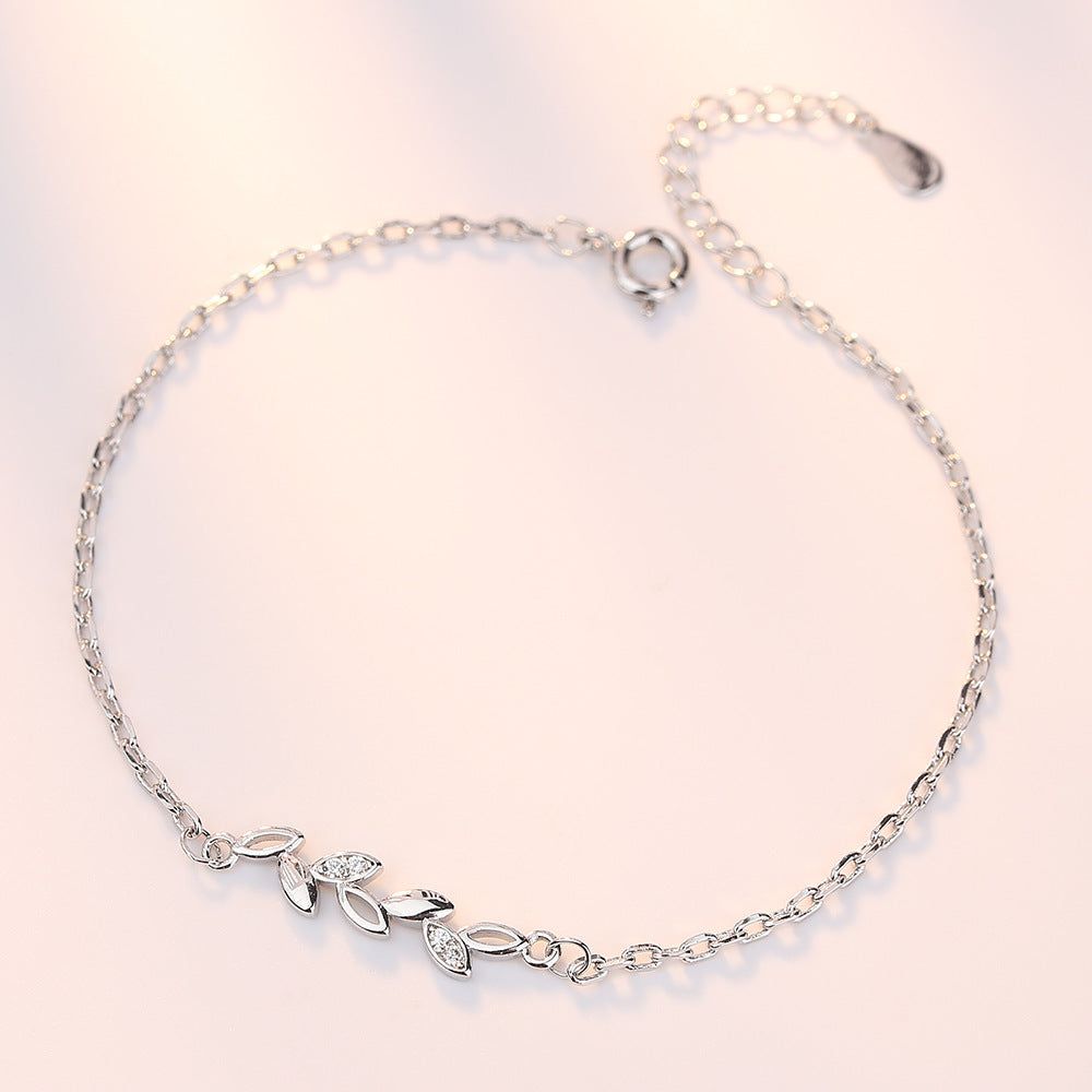 Elegant Leaf Charm Bracelet