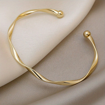 Comfort-Fit Gold-Tone Bracelet