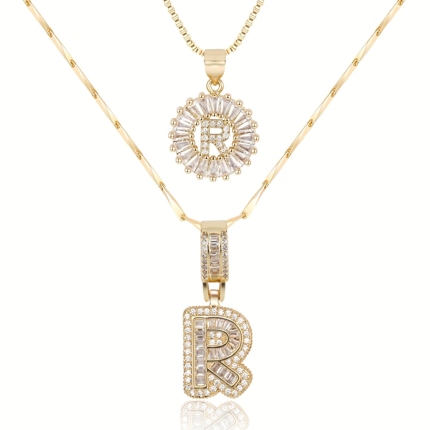 Pave-Diamond Initial Necklace