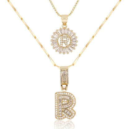 Pave-Diamond Initial Necklace