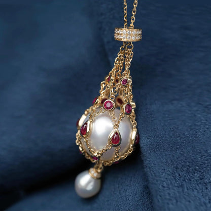 Elegant Gold Pearl Necklace