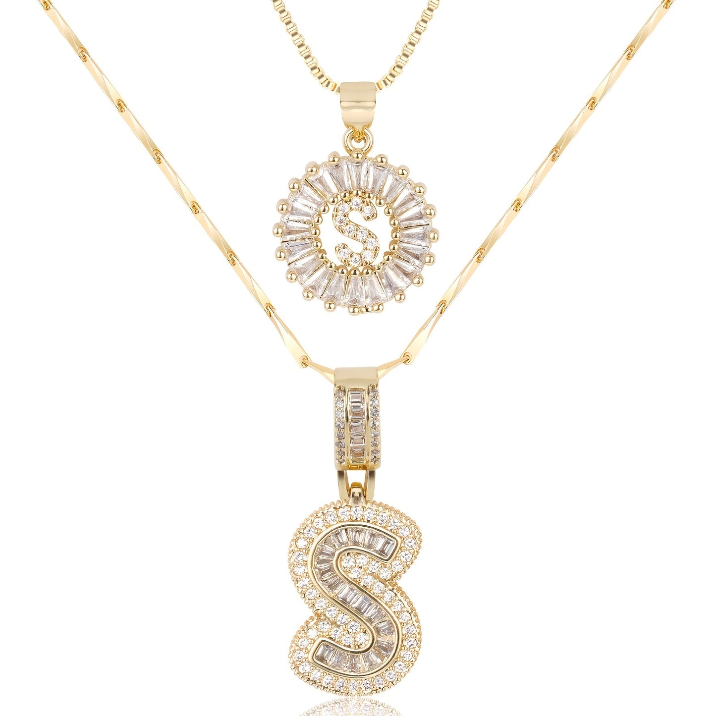 Pave-Diamond Initial Necklace