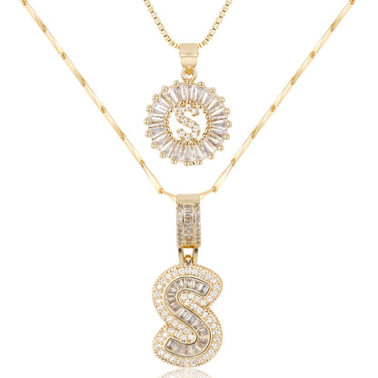 Pave-Diamond Initial Necklace
