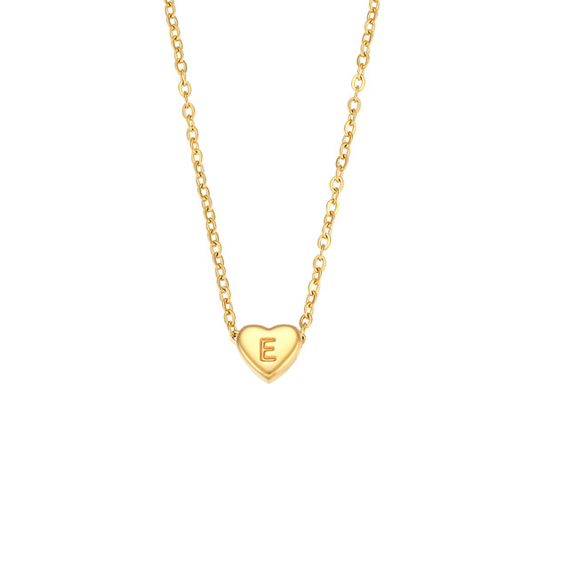 Letter Heart Pendant Necklace