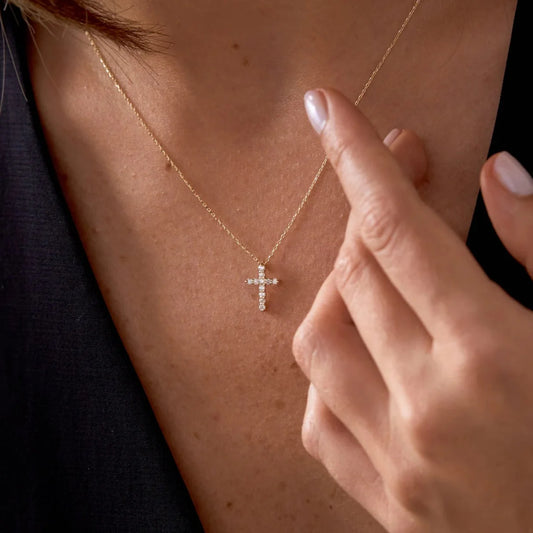 Bold Path Gold Cross Necklace