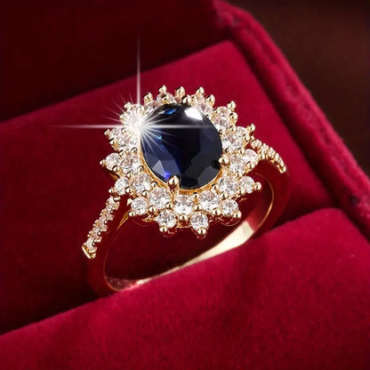 Sapphire-Glow Gold Ring