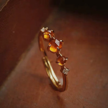 Honey Gemstone Vintage Charm Ring