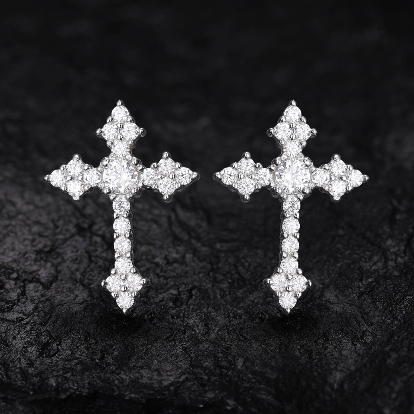 Timeless Affordable Moissanite Cross Earrings