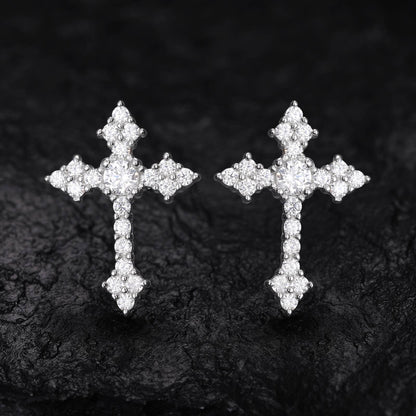 Timeless Affordable Moissanite Cross Earrings