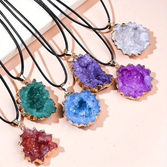 Spiritual Harmony Geode Necklace Charm