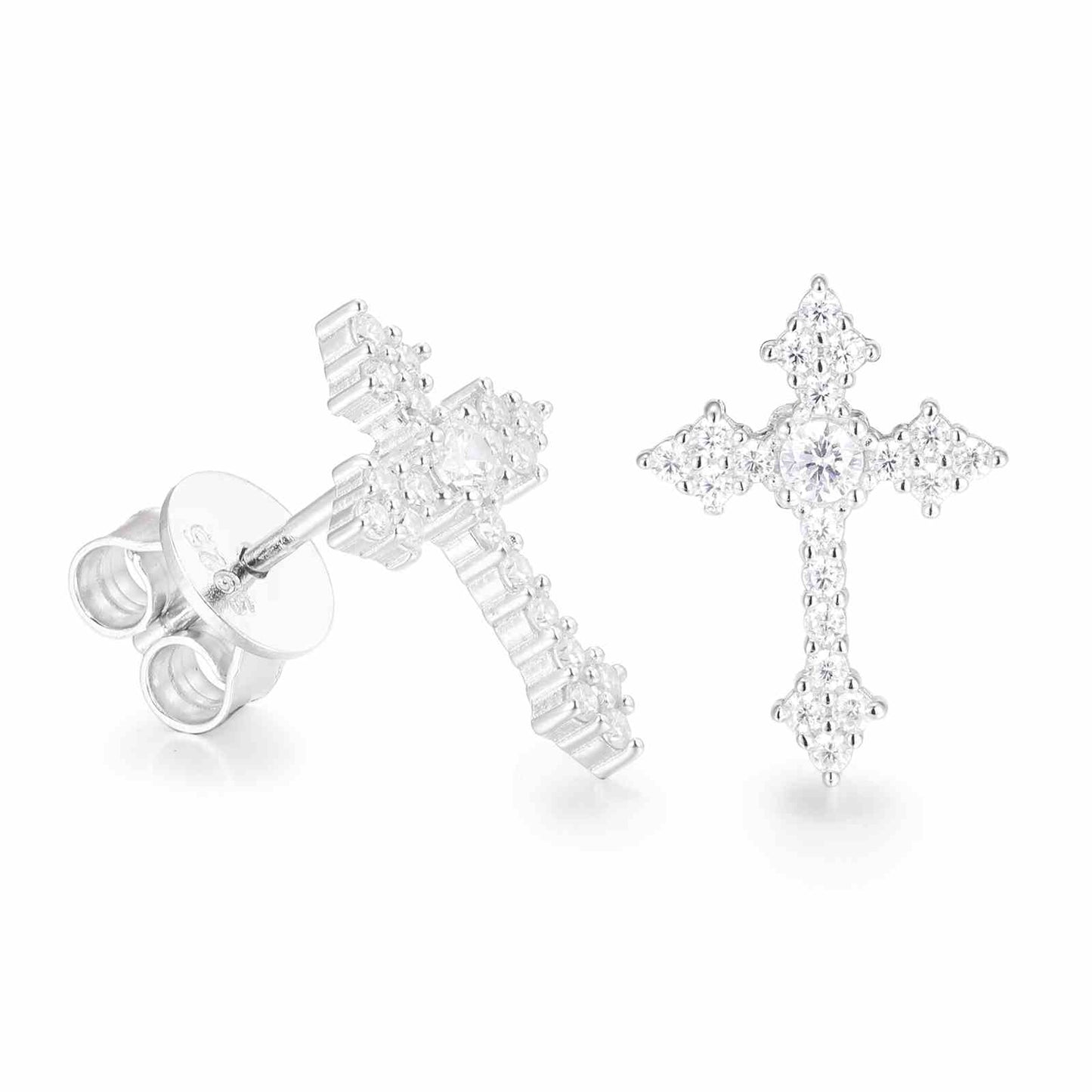 Timeless Affordable Moissanite Cross Earrings
