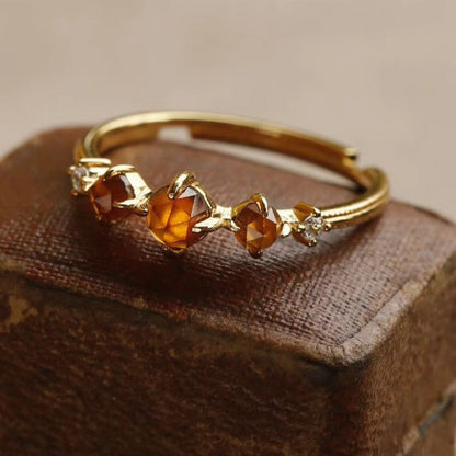 Honey Gemstone Vintage Charm Ring